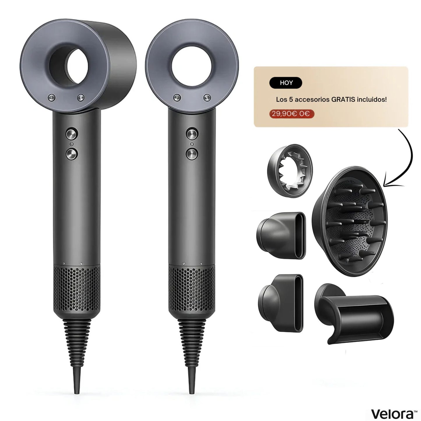 Velora AirFusion™ 5 en 1 – Secador profesional
