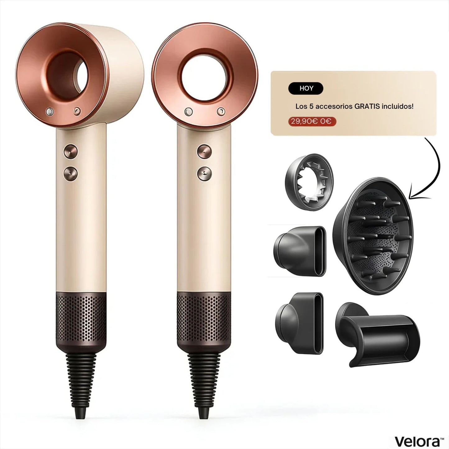 Velora AirFusion™ 5 en 1 – Secador profesional