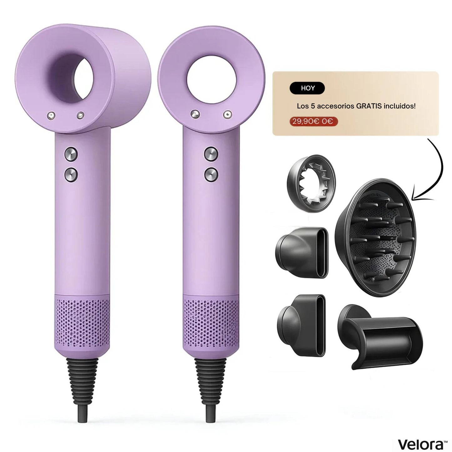 Velora AirFusion™ 5 en 1 – Secador profesional