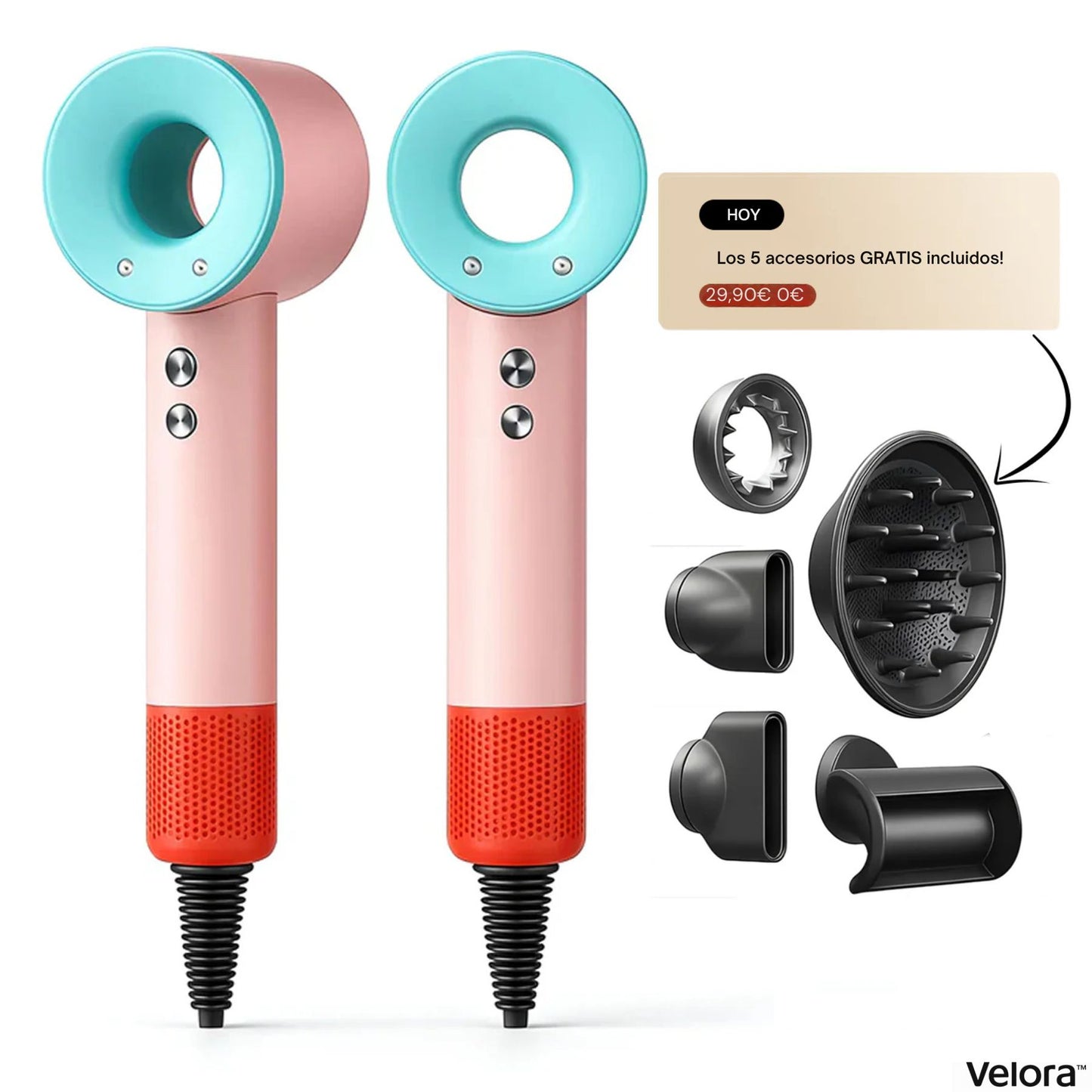 Velora AirFusion™ 5 en 1 – Secador profesional
